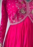 Hand Embroidered Silk Anarkali Dress with Banarasi Dupatta