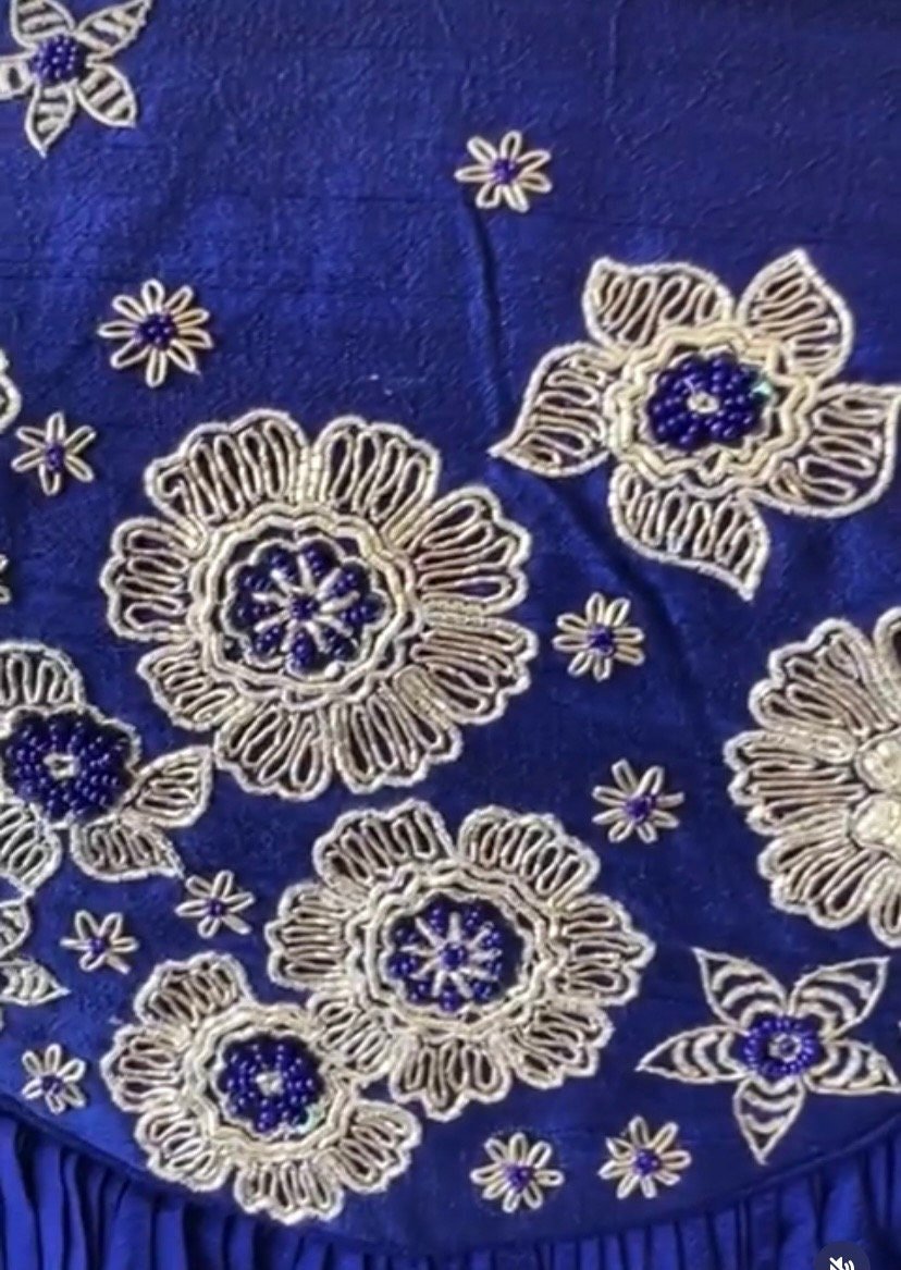 Anarkali suit usa/hand embroidery anarkali kurta/blue anarkali dress/elbow sleeves dress anarkali/Indian dresses/royal blue anarkali kurta