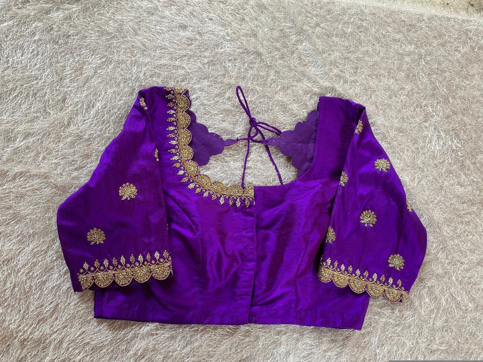 pure silk hand embroidery blouse/saree maggam blouse/purple zardosi blouse usa/hand embroidered moderblouse/purple ready made blouse zardosi