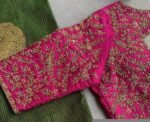pure silk hand embroidery bridal blouse/maggam blouse/pink bridal work blouse/pink hand embroidered blouse/heavy embroidery wedding blouse