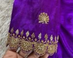 pure silk hand embroidery blouse/saree maggam blouse/purple zardosi blouse usa/hand embroidered moderblouse/purple ready made blouse zardosi