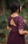 Wine color Anarkali suit usa/burgundy anarkali kurta/hand embroidered anarkali/wine embroidery anarkali dress/Indian dresses/Indian anarkali