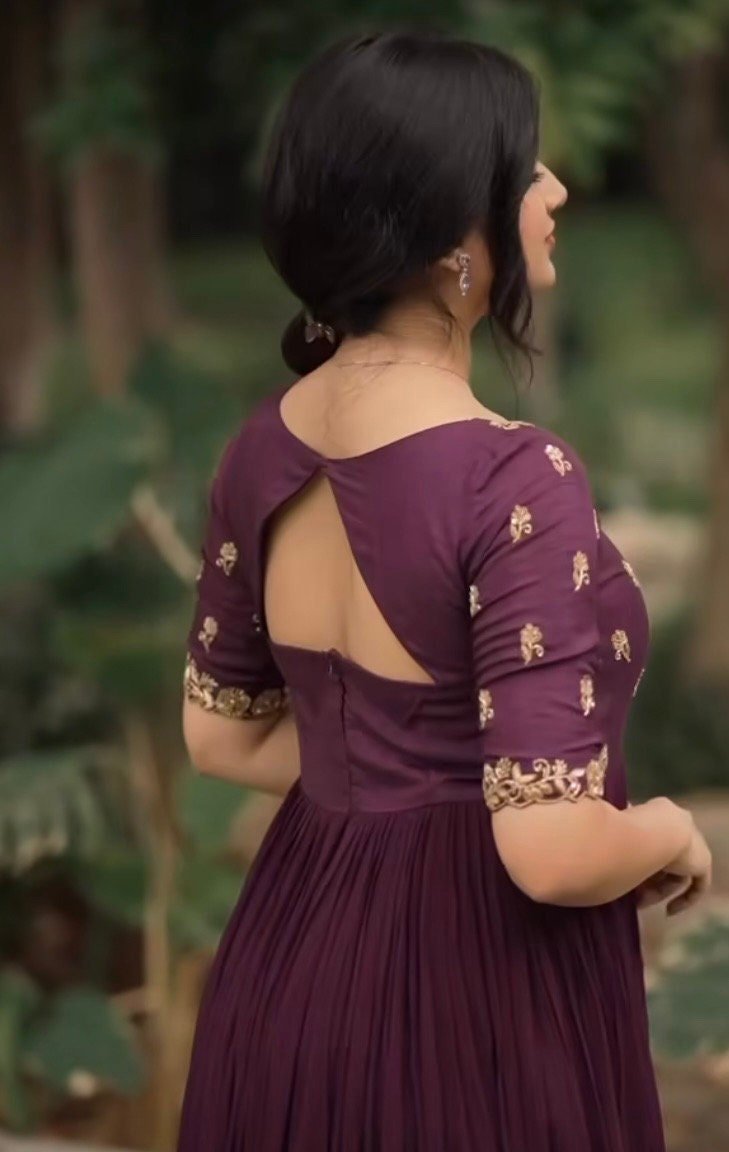 Wine color Anarkali suit usa/burgundy anarkali kurta/hand embroidered anarkali/wine embroidery anarkali dress/Indian dresses/Indian anarkali