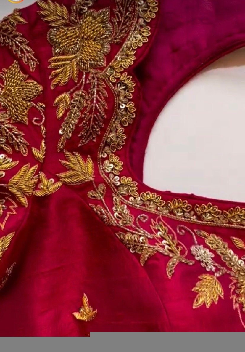pure silk hand embroidery bridal blouse/ maggam blouse/red bridal zardosi blouse/red hand embroidered blouse/heavy embroidery wedding blouse