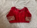 pure silk hand embroidery blouse/saree maggam blouse/red zardosi blouse/maroon red hand embroidered blouse/red ready made blouse zardosi usa