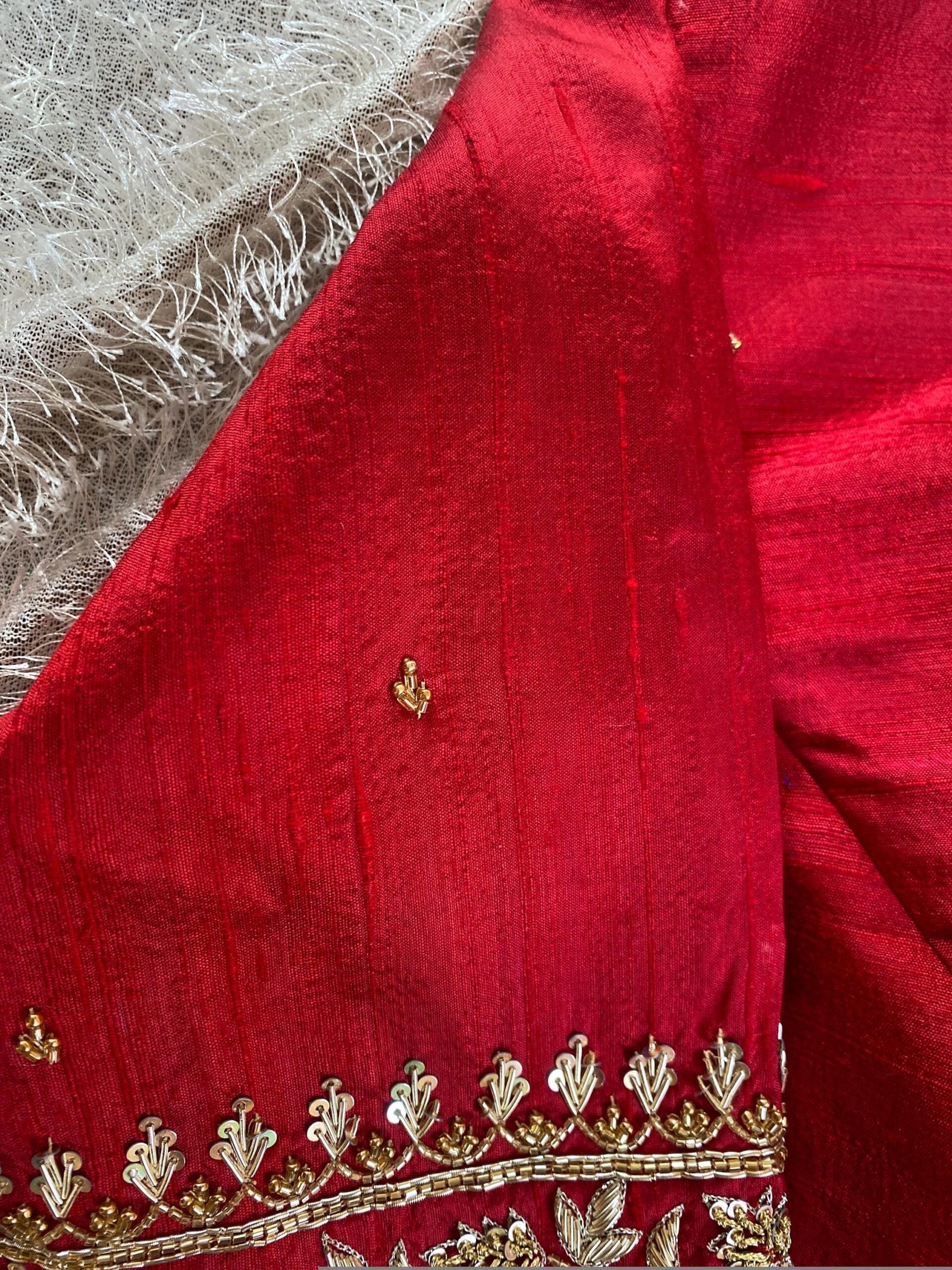 pure silk hand embroidery blouse/saree maggam blouse/red zardosi blouse/maroon red hand embroidered blouse/red ready made blouse zardosi usa