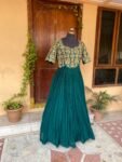 Anarkali suit usa/heavyhand embroidery anarkali kurta/green anarkali dress/elbow sleeves dress anarkali/Indian dresses/bottle green anarkali