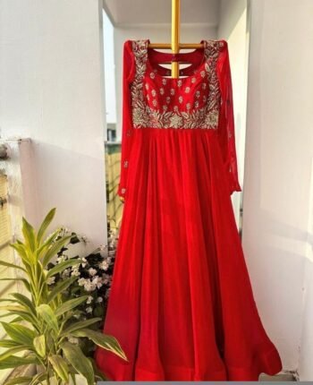 Red Anarkali suit usa/anarkali red kurta full sleeve/orange red full sleeve anarkali/red anarkali/Indian dresses/red anarkali with dupatta