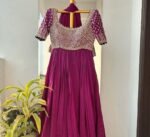 Purple Zardosi Anarkali Suit: Hand Embroidered Indian Dress with Dupatta
