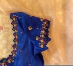 pure silk hand embroidery blouse/bluesaree maggam blouse/zardosi blouse usa/hand embroidered blouse/royal blue ready made blouse zardosi usa
