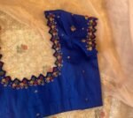 pure silk hand embroidery blouse/bluesaree maggam blouse/zardosi blouse usa/hand embroidered blouse/royal blue ready made blouse zardosi usa