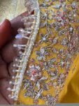 pure silk hand embroidery blouse/saree maggam yellow blouse/yellow blouse/heavy hand embroidered blouse/ready made blouse zardosi/voggish us