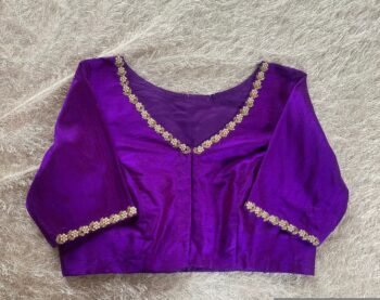 pure silk hand embroidery blouse/ saree maggam blouse/purple zardosi blouse hand embroidered moderblouse/ ready made blouse zardosi