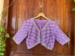 pure silk hand embroidery bridal blouse/maggam blouse/bridal zardosi blouse/lavender hand embroidered blouse/heavy stripes embroidery blouse