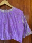 pure silk hand embroidery bridal blouse/maggam blouse/bridal zardosi blouse/lavender hand embroidered blouse/heavy stripes embroidery blouse