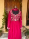 Pink Anarkali suit usa/anarkali kurta full sleeve/pink full sleeve anarkali/full sleeve dress anarkali/Indian dresses/hot pink anarkali usa