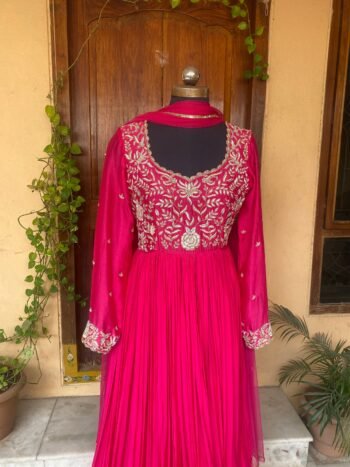 Pink Anarkali suit usa/anarkali kurta full sleeve/pink full sleeve anarkali/full sleeve dress anarkali/Indian dresses/hot pink anarkali usa
