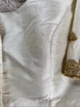 pure silk hand embroidery blouse/modern maggam blouse/multi colored cream zardosi blouse/hand embroidered blouse/off white ready made blouse