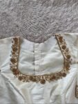 pure silk hand embroidery blouse/saree maggam cream blouse/cream blouse/white hand embroidered blouse/ready made blouse zardosi/blouses usa