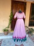 Pink Anarkali suit usa/floral embroidery anarkali kurta/pink elbow sleeve anarkali/elbow sleeve dress anarkali/Indian dresses/floral maxi dr