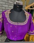 pure silk hand embroidery blouse/saree maggam blouse/purple zardosi blouse usa/hand embroidered moderblouse/ready made blouse zardosi usa