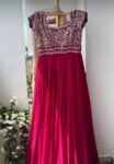 Anarkali suit usa/anarkali red kurta shor sleeve/wine red sleeve anarkali/burgundy red anarkali/heavy hand embroidered anarkali with dupatta