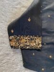 pure silk hand embroidery blouse / saree maggam blouse / checks zardosi blouse / hand embroidered blouse / black ready made blouse zardosi