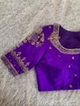 pure silk hand embroidery blouse/saree maggam blouse/purple zardosi blouse usa/hand embroidered moderblouse/ready made blouse zardosi usa
