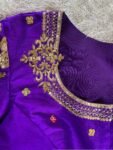 pure silk hand embroidery blouse/saree maggam blouse/purple zardosi blouse usa/hand embroidered moderblouse/ready made blouse zardosi usa