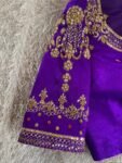 pure silk hand embroidery blouse/saree maggam blouse/purple zardosi blouse usa/hand embroidered moderblouse/ready made blouse zardosi usa