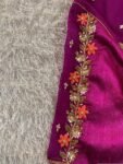 pure silk hand embroidery blouse/magenta pink maggam blouse/purple zardosi blouse/wedding hand embroidered blouse/bridal ready made blouse