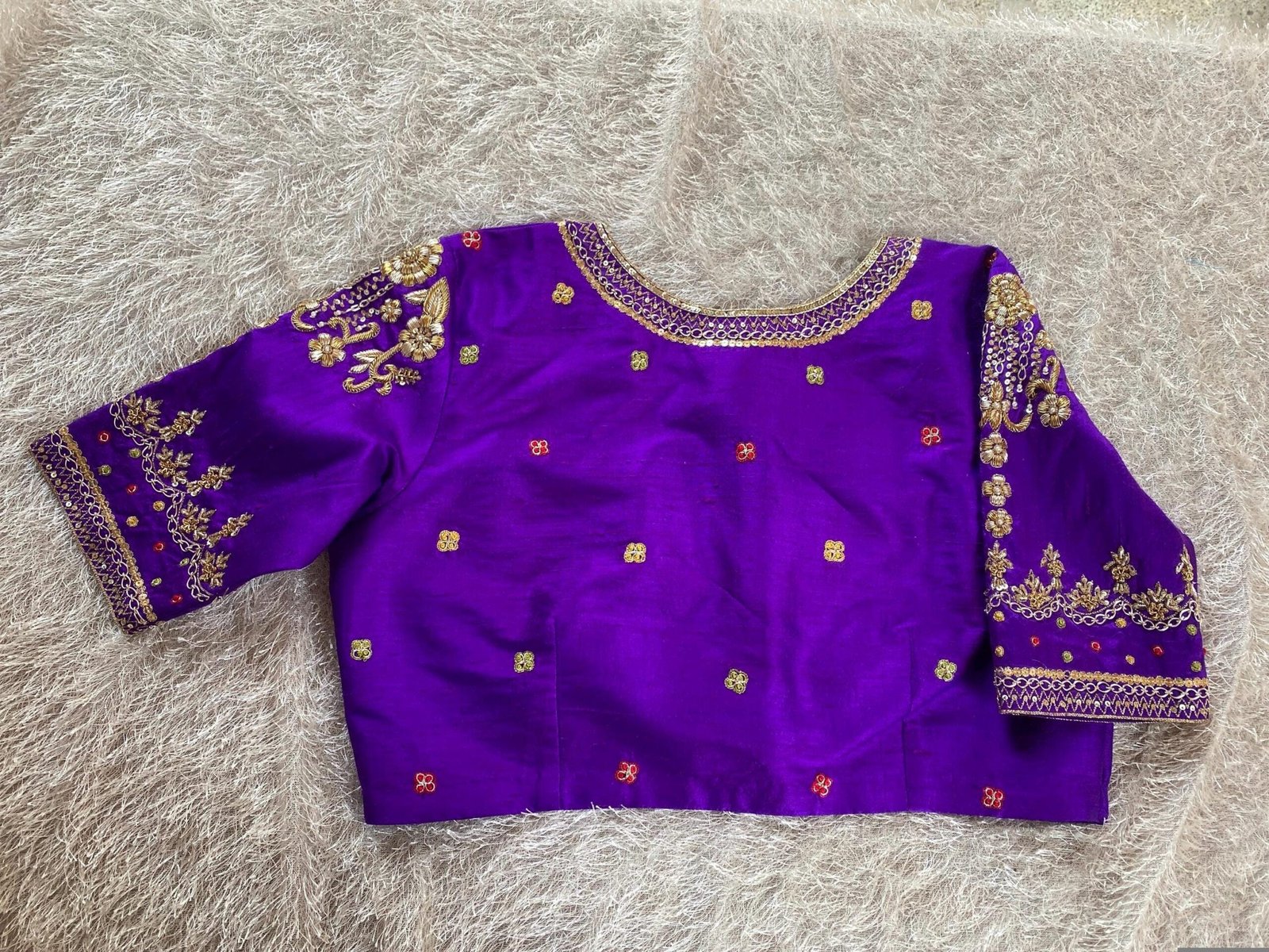 pure silk hand embroidery blouse/saree maggam blouse/purple zardosi blouse usa/hand embroidered moderblouse/ready made blouse zardosi usa