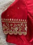 pure silk hand embroidery blouse/saree maggam blouse/red zardosi blouse/maroon red hand embroidered blouse/red ready made blouse zardosi usa