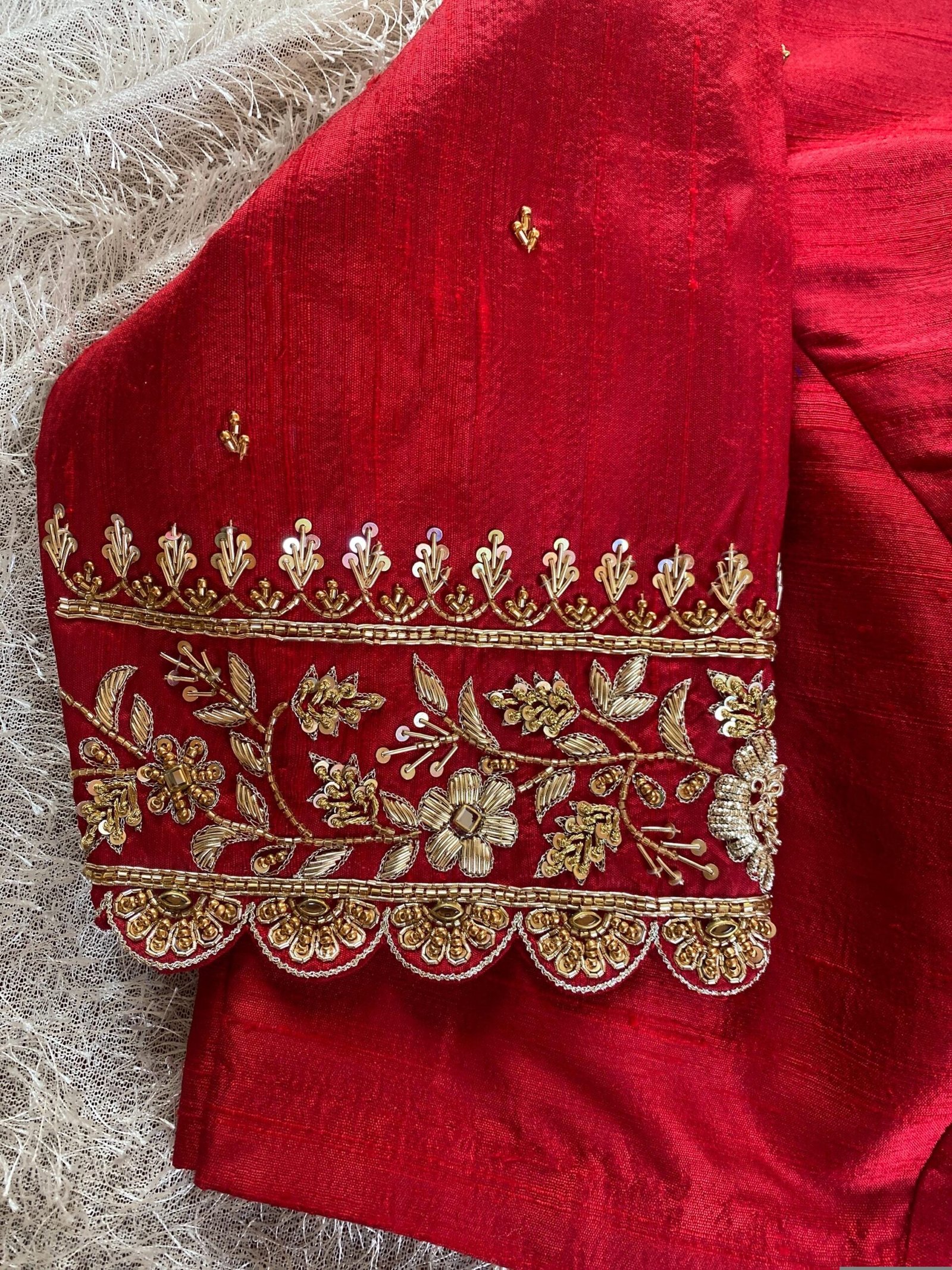 pure silk hand embroidery blouse/saree maggam blouse/red zardosi blouse/maroon red hand embroidered blouse/red ready made blouse zardosi usa
