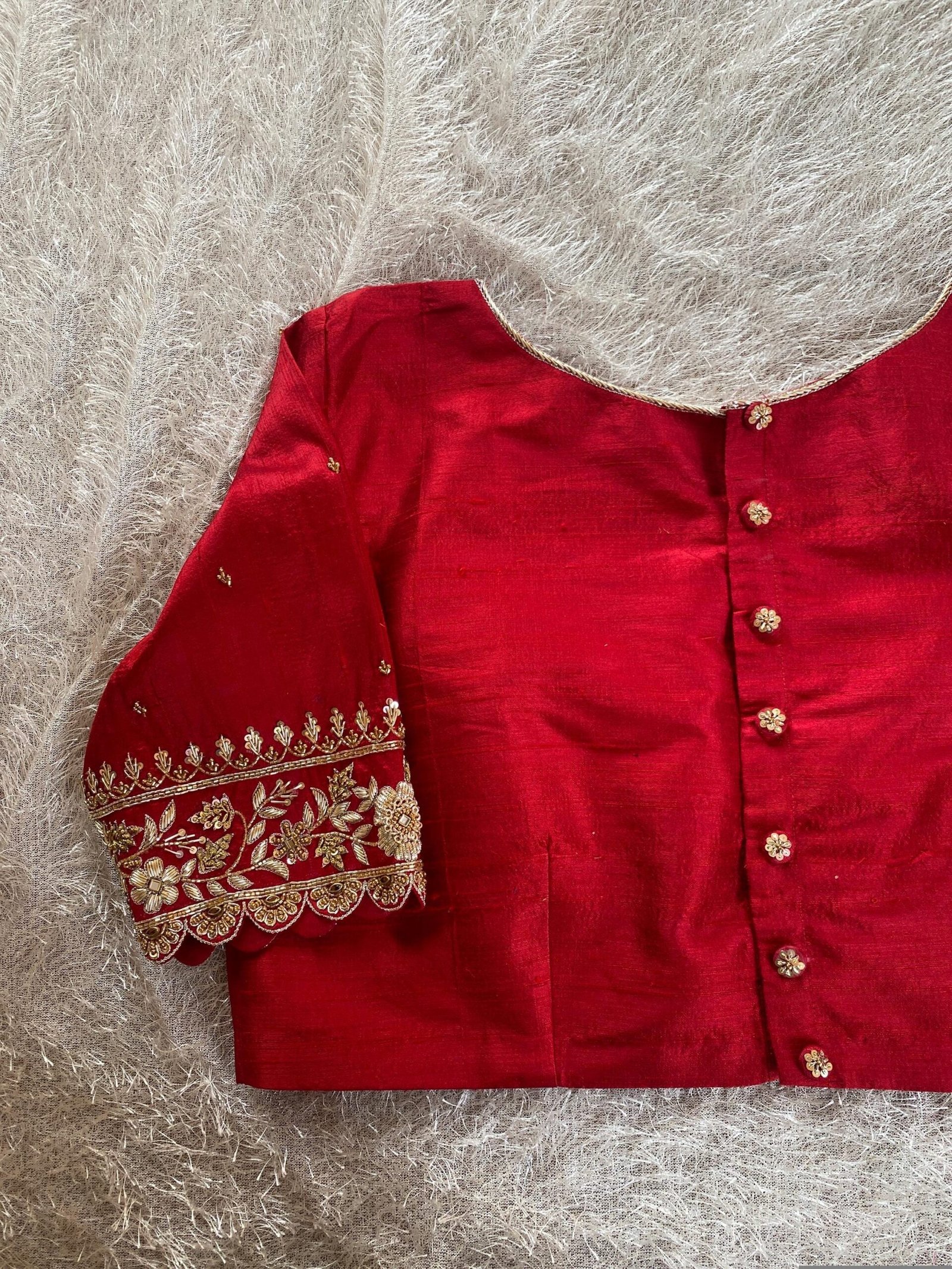 pure silk hand embroidery blouse/saree maggam blouse/red zardosi blouse/maroon red hand embroidered blouse/red ready made blouse zardosi usa