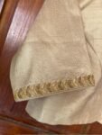 Hand Embroidered Silk Saree Blouse: Beige Zardosi Maggam