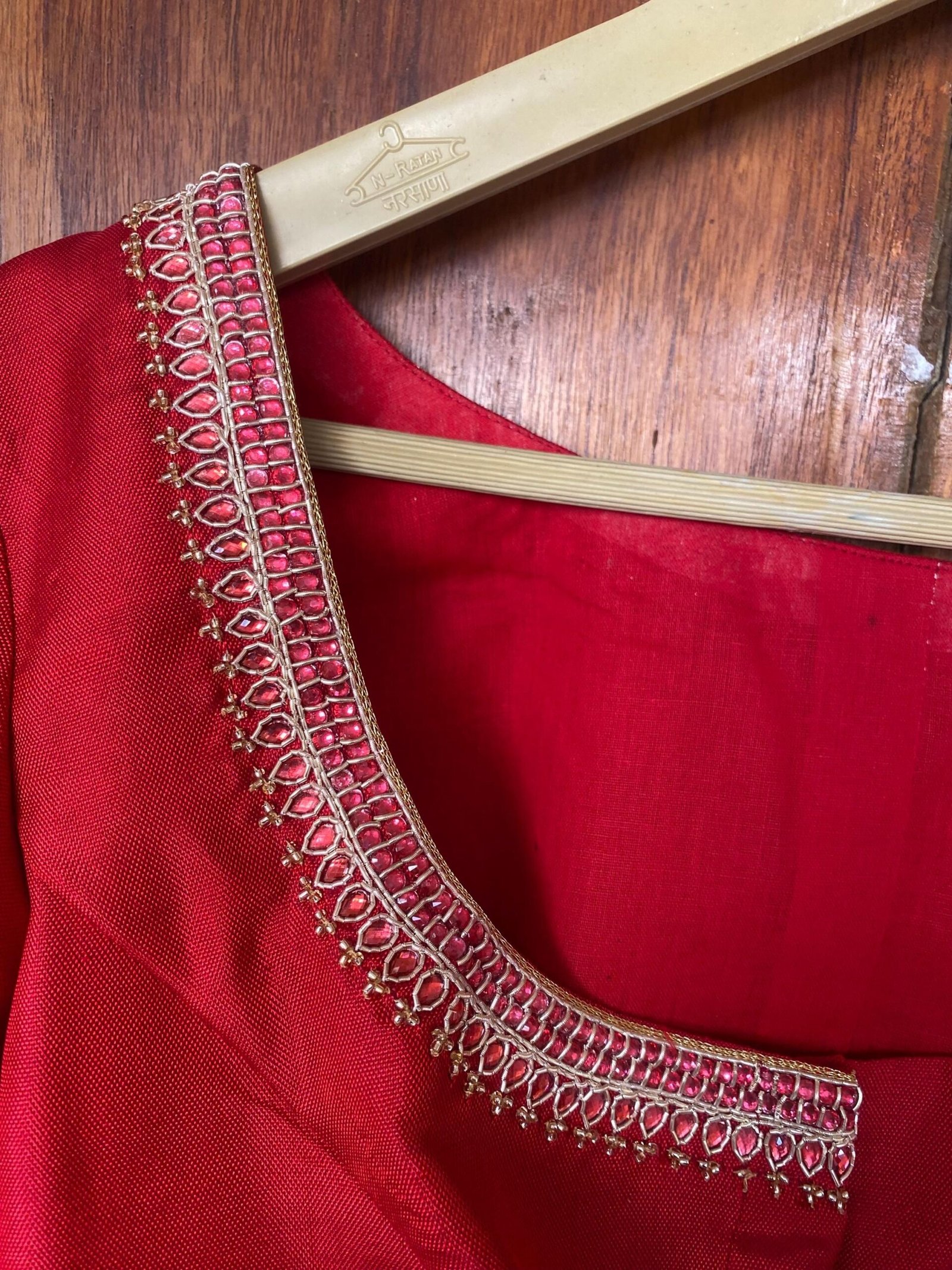 pure silk hand embroidery blouse/saree maggam blouse/red kundan blouse /maroon red hand embroidered blouse/red ready made blouse zardosi usa