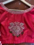 pure silk hand embroidery blouse/saree maggam blouse/red kundan blouse /maroon red hand embroidered blouse/red ready made blouse zardosi usa
