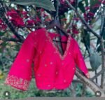 pure silk hand embroidery blouse/pink maggam blouse/silk zardosi blouse/hand embroidered blouse/ready made blouse zardosi/handwork blouse