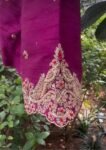 pure silk hand embroidery blouse/pink maggam blouse/silk zardosi blouse/hand embroidered blouse/ready made blouse zardosi/magenta pin blouse