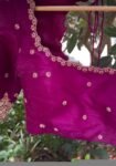 pure silk hand embroidery blouse/pink maggam blouse/silk zardosi blouse/hand embroidered blouse/ready made blouse zardosi/magenta pin blouse