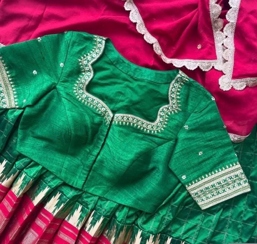 pure silk heavy hand embroidery blouse /bridal green maggam blouse/green zardosi blouse/hand embroidered blouse/green wedding ready blouse