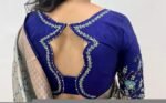 pure silk hand embroidery blouse /royal blue saree blouse/navy blue silk zardosi blouse/hand embroidered blouse/ready made blouse zardosi us