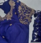 pure silk hand embroidery blouse/bluesaree maggam blouse/zardosi blouse usa/hand embroidered blouse/royal blue ready made blouse zardosi usa
