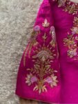 pure silk hand embroidery blouse/saree maggam blouse/hot pink zardosi blouse/hand embroidered blouse /magenta pink ready made blouse zardosi
