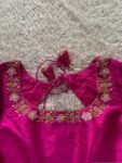 pure silk hand embroidery blouse/saree maggam blouse/hot pink zardosi blouse/hand embroidered blouse /magenta pink ready made blouse zardosi