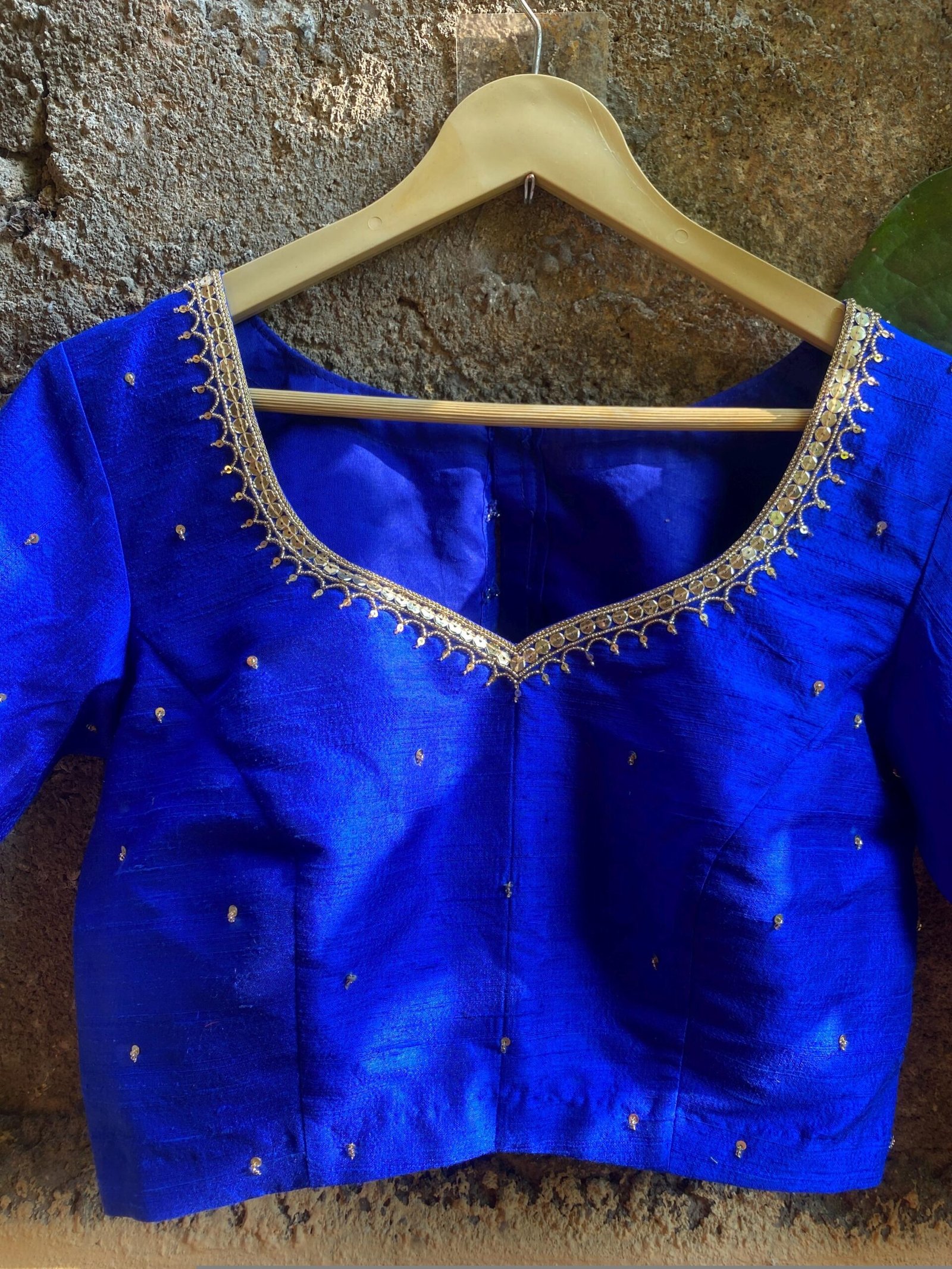 pure silk hand embroidery blouse/cream mirror hand made blouse/pure raw silk zardosi blouse/hand embroidered blouse/cream mirror work blouse