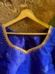 pure silk hand embroidery blouse/cream mirror hand made blouse/pure raw silk zardosi blouse/hand embroidered blouse/cream mirror work blouse