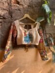 Hand embroidered Hand painted kalamkari blouse/kalamkari maggam blouse/multicolor blouse/hand embroidered blouse/Kalamkari ready made blouse