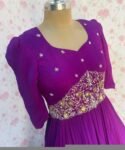 Hand embroidered Anarkali dress/green hand embroidered anarkali suit/purpe hand work anarkali USA/Indian dresses/long gown /purple long dres